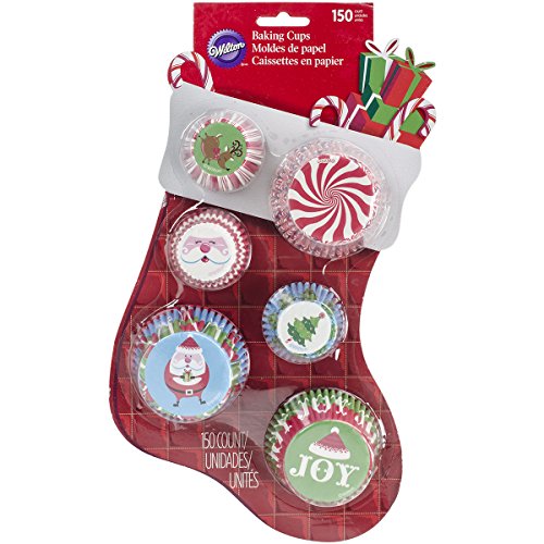 Wilton Assorted Christmas Mini and Standard Baking Cups, 150-Count