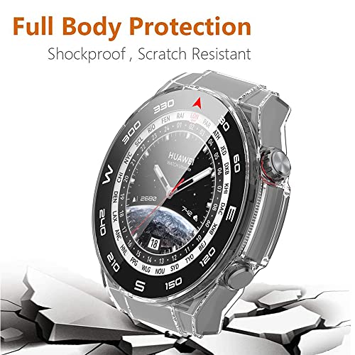 Msiall Tempered Glass Screen Protector Protective Case Compatible with Huawei Watch Ultimate - Image 3