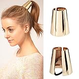 Punk Ponytail Holder Metal Opened Circle Cuff Golden Hair Band By U-Beauty