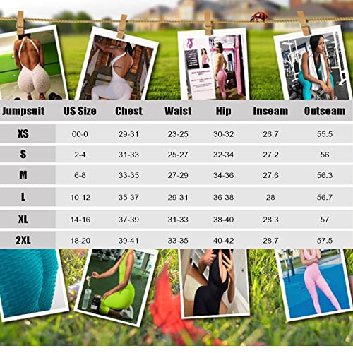 Fittoo Womens Sexy Backless Workout Romper Jumpsuit Textured One Piece Activewear Black M #TOP6