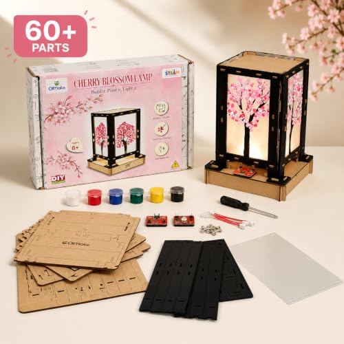 Image of DIY Cherry Blossom Night Lamp | Great Gift for Girls from 8-14 Years | DIY Electricity Kit | Science Project | STEM Toy | USB C | Make Once Use Forever