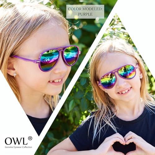 OWL 10Pcs Wholesale Bulk Kids Aviator Toddler Sunglasses UV400 Protection Mirror Lens Plastic Boys Girls Party Favors3