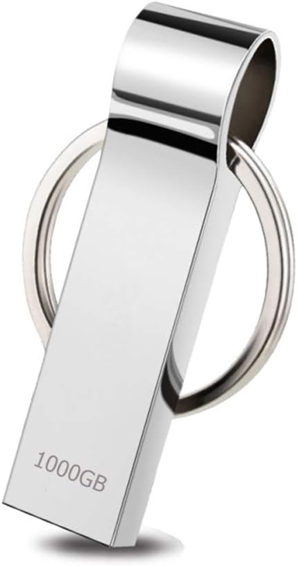 Flash Deals - 50% OFF Loyalgo Thumb Drive 1TB,USB Flash Drive 1000GB Waterproof USB 3.0 Metal Memory Stick with Keychain(Silver) (1tb)