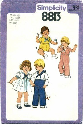 Patron Simplicity 8813 robe top short bébé taille 1/2-1 an