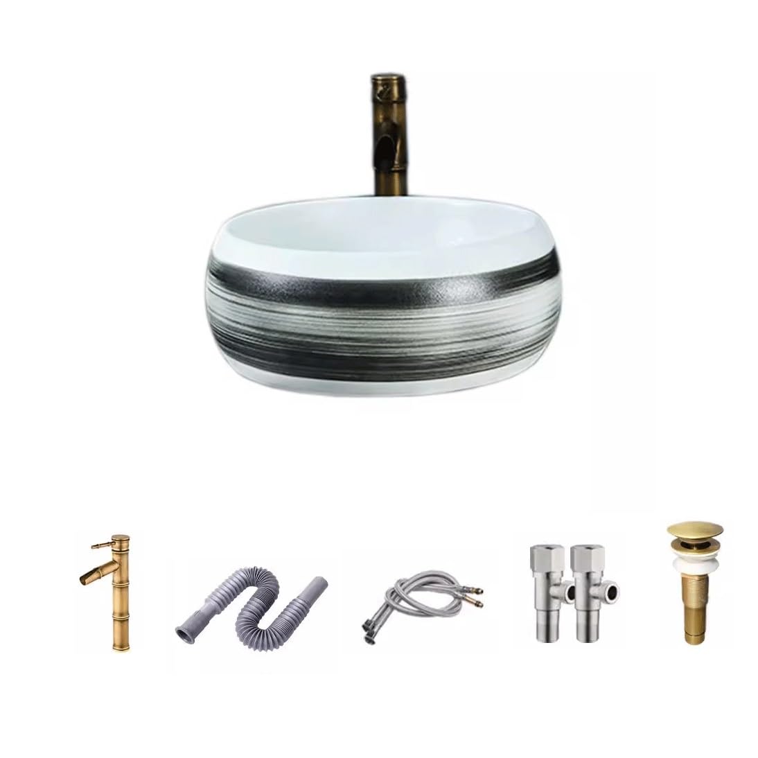 OLSKFUH Bathroom Vanity Indoor Countertop Ceramic Basin Outdoor Countertop Washbasin Bathroom Basin Wash Basin Bathroom Sink,B