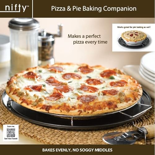 Nifty Pizza And Pie Baking Rack – Built-In Drip Pan, Multipurpose, Non-Stick Chrome Finish, Dishwasher Safe, Heavy-Duty Design, Bake Pies Evenly Every Time #TOP3