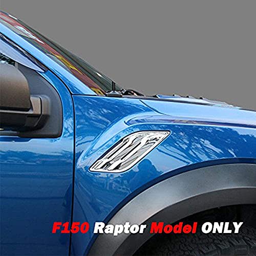 Justautotrim Front Side Fender Vent Chrome Cover Trims For 2017 2018 2019 2020 Ford F150 Raptor Accessories (Front Side Fender Vent) #TOP4