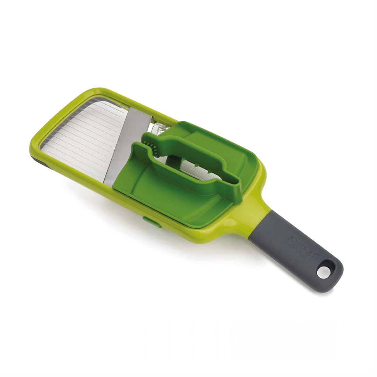Joseph Joseph Multi-​Grip, Mandolina per Verdure, Tagliaverdure manuale regolabile, affetta Verdure con Presa di Precisione e tre Spessori di Taglio, Verde