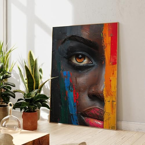 Toile avec visage mystérieux d'une femme au regard intense pour raviver vos murs