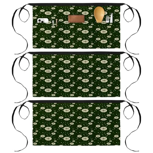 Tablier court de chef avec 3 poches de rangement pour bistrot