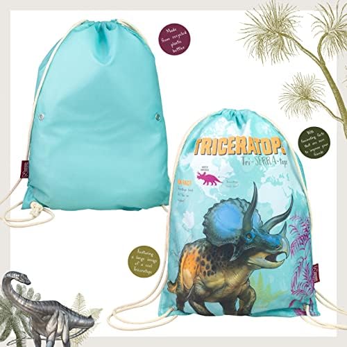 Blueprint Collections Natural History Museum Dinosaur Trainer Bag | Drawstring Bag | Dinosaur Gifts & Bags | Gym and Swim Bag | Kids Back to School Bag