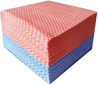JINYUDOME J Cloths , Reusable Cleaning Cloths, Kitchen Dry Wipes, SoftEasy to CleanPack of 100, Blue&Red
