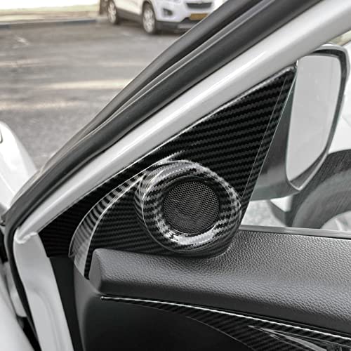 Image of Car A Pillar Speaker Cover Decals for Honda Civic 2016 2017 2018 2019 2020 2021 10th Gen Accessories ABS Carbon Fiber Interior Stickers