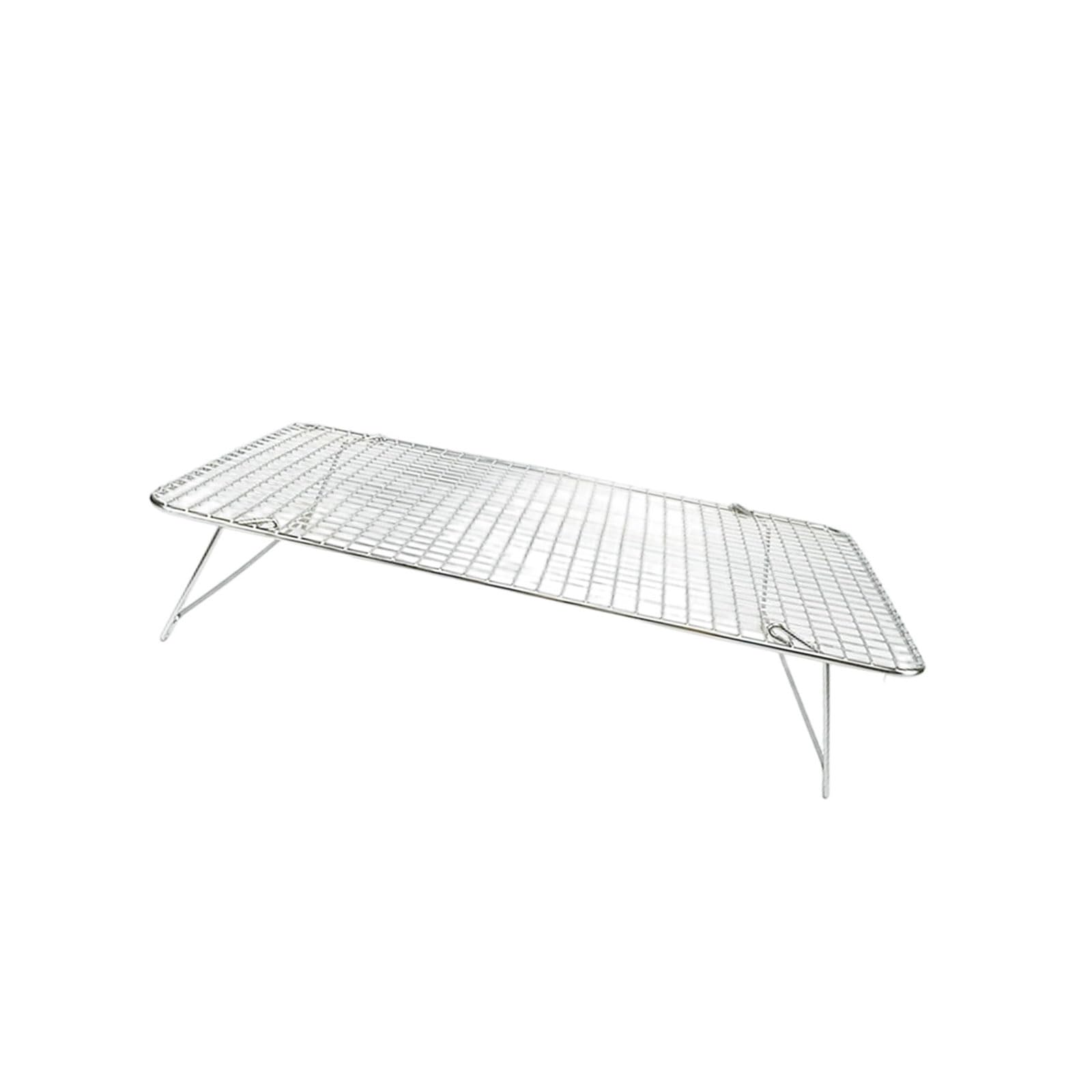 ZEPFJHE Kitchen 3 Section Cooling Rack for Cakes Breads Constructed From Rust Proof Stainless Steel with Foldable Design Space Saving Baking Rack