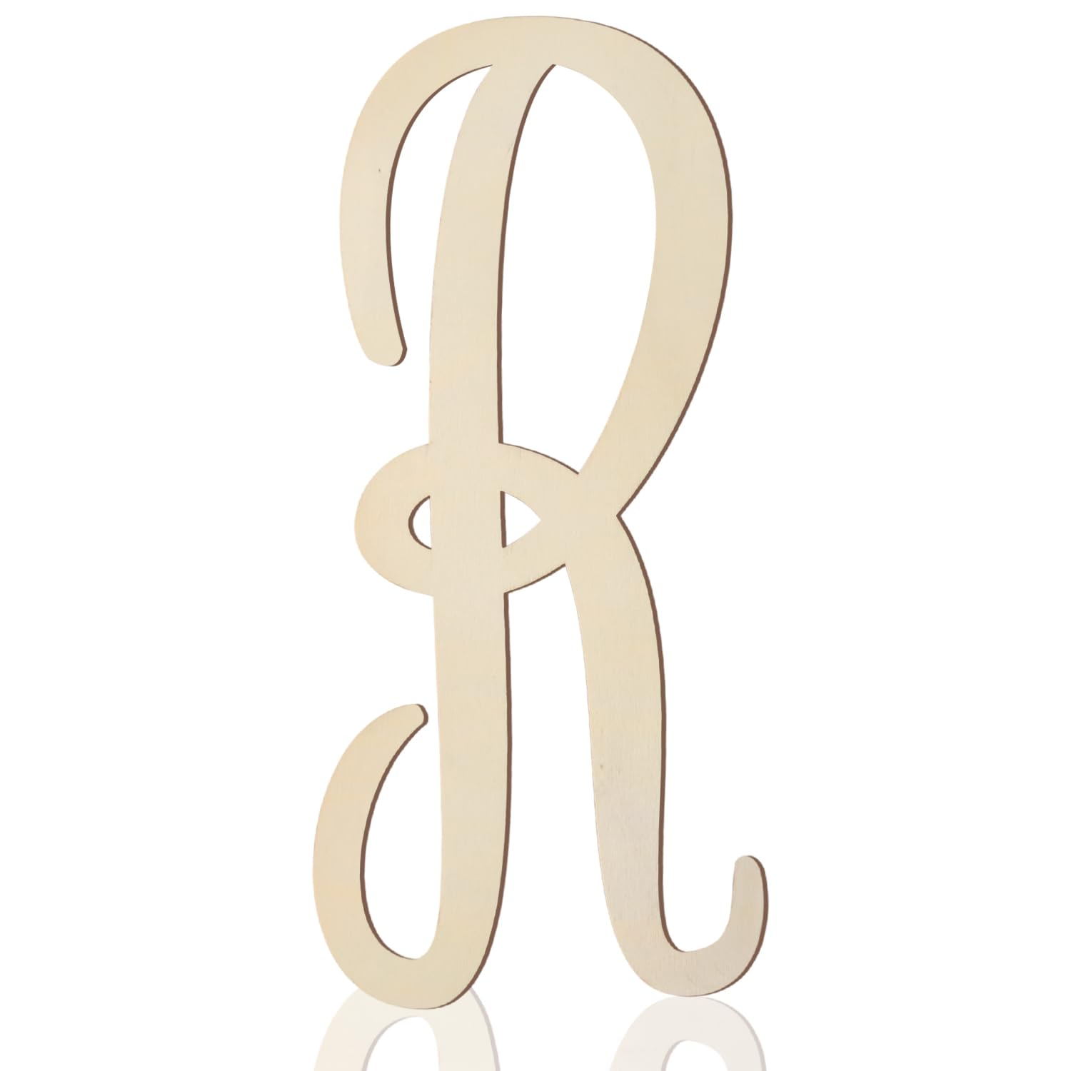Wooden Letters 12 Inch for Wall Decor Large Cursive Wooden Letters R Unfinished Big Wood Monogram Letters Alphabet Sign for Wreath Painting Door Hanger Home Nursery Wall Decor Wedding Party Decoration
