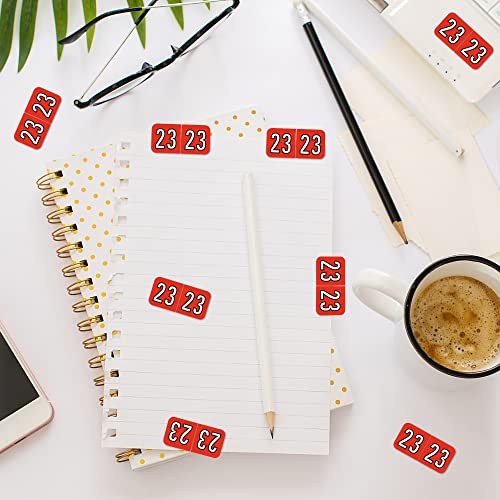 500 Pieces 2023 Year Stickers File Folder Year Labels Rectangle Coded Colored Year Stickers Self Adhesive Year Labels For End Tab File Folders, 1 Roll (Red,3/4" X 1-1/2") #TOP5