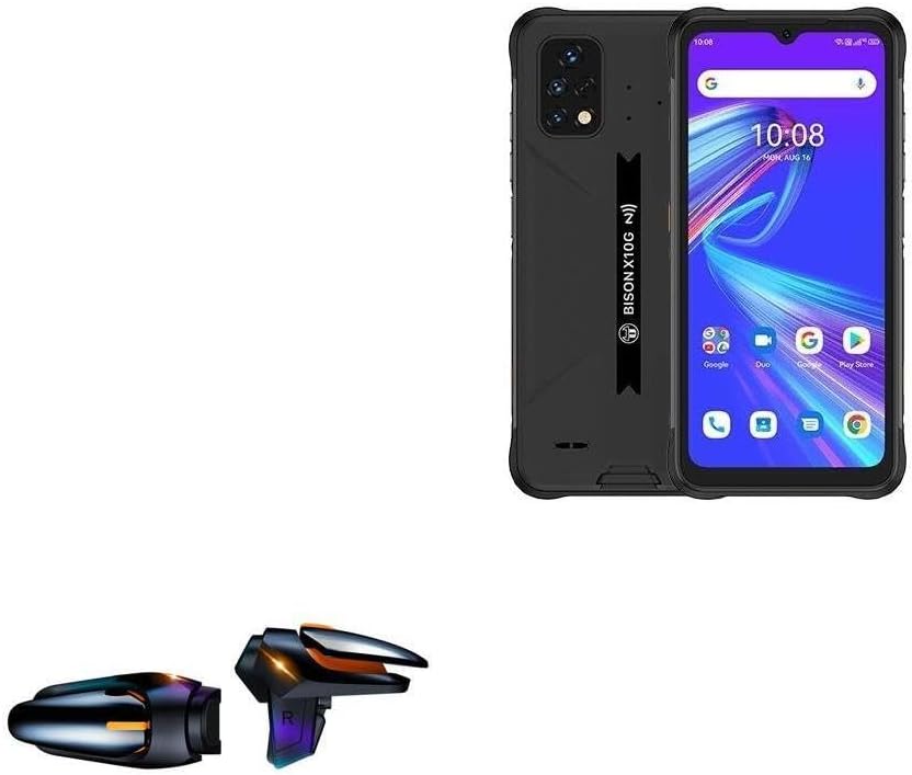 BoxWave Gaming Gear Compatible with Umidigi Bison X10G – Touchscreen QuickTrigger Auto, Trigger Buttons Autofire Gaming Mobile FPS – Jet Black