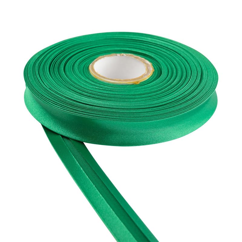 Satin Bias Binding Tape for Bunting Craft Art Piping Hemming Binding Seams Finishing Raw Edges DIY Garment and Trimming Sewing Quilting Apparel Decoration (Emerald Green,25m)
