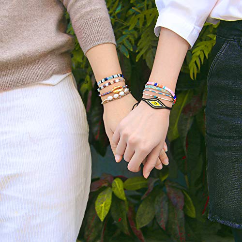 Kanyee Tila Beaded Friendship Bracelets Stretch Bracelets Tile Enameled Adjustable Cuff Bangles Christmas Gifts For Women-01J #TOP5