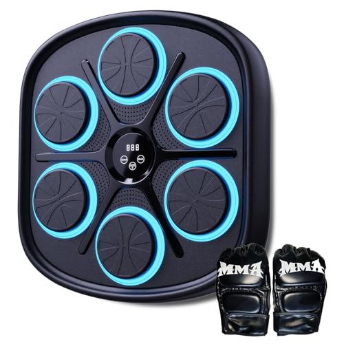 Crystal Fit Music Boxing Machine with Boxing Gloves, Boxing Equipment Wall Mounted Smart Bluetooth Electronic Boxing Training Punching Equipment for Workout Home Gym