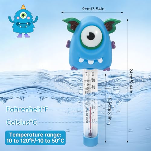 Image of Floating Pool Thermometer, Water Temperature Thermometer with String, Large Size Easy Read & Shatter Resistant Pool Accessories for Outdoor & Indoor Swimming Pool, Ice Bath and Hot Tub,Spas（Flower）