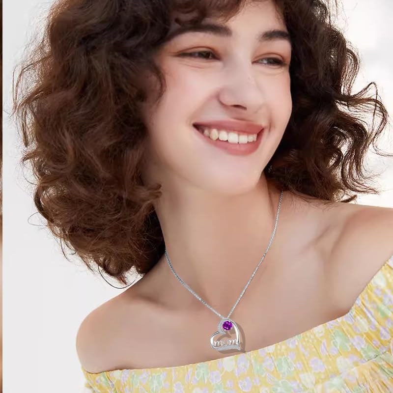 ONLYJUMP Mothers Necklace Gifts for Women I Love You Mom Necklace Shinny Heart Pendant Rhinestone Jewelry Birthday Mothers Day Gifts for Mom - Image 2