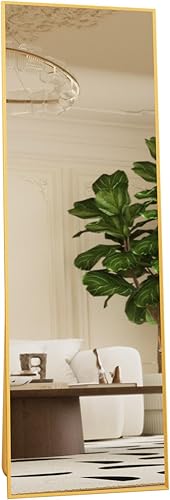 Miniatura 8 de Beauty4U Espejo de piso de longitud completa con borde biselado, 59 x 16 pulgadas, espejo de tocador montado en la pared para dormitorio, baño