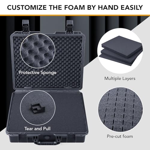 Lykus HC-4010 Maletín/Maleta/Estuche/Case rígida Impermeable con Espuma Personalizable, Tamaño Interior 40,7x33,6x11,7 cm cm, Adecuado para portátil, electrónica y más - imagen 2