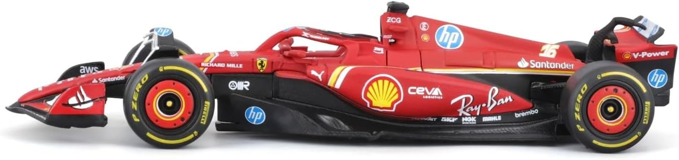 HTLNUZD New 2024 1/43 F1 SF24#16 Alloy Racing Car Leclerc for Ferari Die cast Model Car Formula Collection (Color Box Packing)