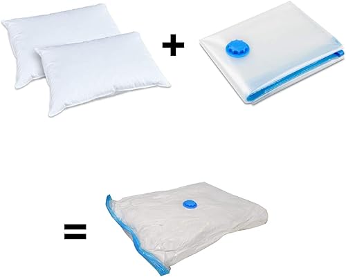 Miniatura 4 de Creative Living Solutions Juego de edredón y dos almohadas de plumas de ganso blanco 100% algodón