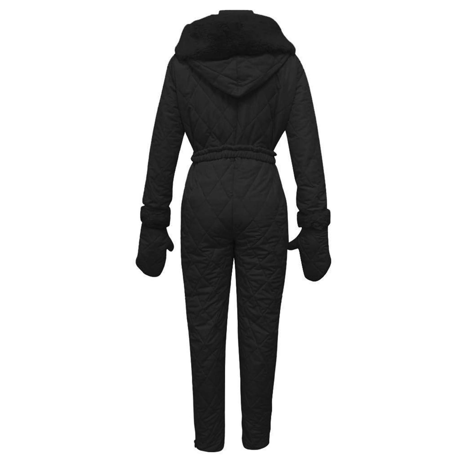 Skianzug Damen Einteiler Eng Elegant Schneeanzug Damen Winter Overall Warm Gefüttert Ski Anzug Atmungsaktiv Wasserdicht Skioverall Einteilig Curvy Skianzüge mit Kapuze Schneeanzüge Jumpsuit
