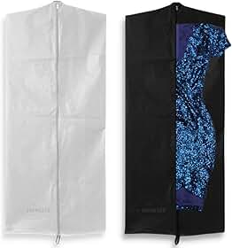 Capa Protetora de Roupas Impermeável com Zíper – Anti-Mofo e Poeira para Ternos, Vestidos de Noiva e Festa – Organizador de Armário em TNT Resistente(1,40cm x 60cm TODA TNT)