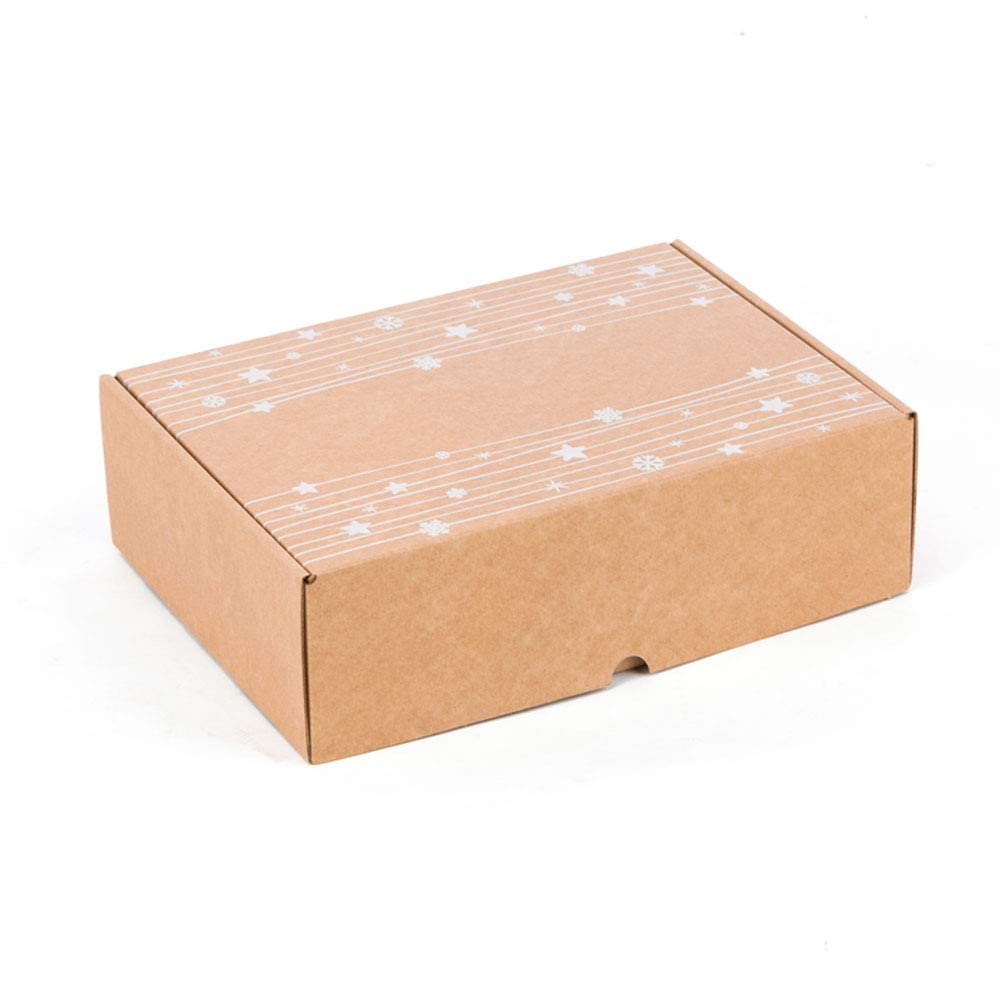 Opakowanie 10 pudełek na prezenty świąteczne tłoczenie, automatyczne pudełka kartonowe do e-commerce wysyłki, pudełko pomiarów: 30x22x8 cm (largoxanchoxalt)