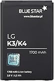 Blue Star Premium - Bater?a de Li-Ion litio 1700 mAh de Capacidad Carga Rapida 2.0 Compatible con el LG K3 / K4 Blue Star Premium - Bater?a de Li-Ion litio 1700 mAh de Capacidad Carga Rapida 2.0 Compatible con el LG K3 / K4