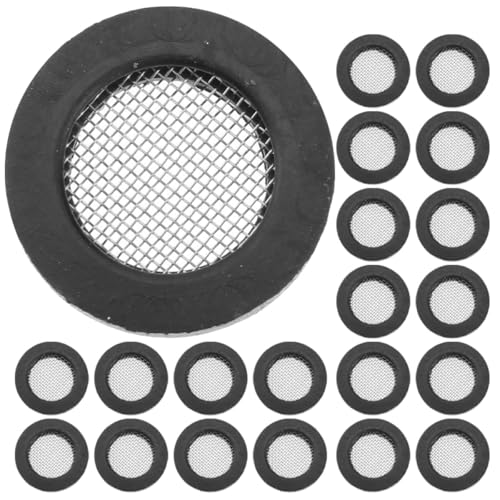 Hohopeti Arandelas de Sellado 304 Acero Inoxidable con Malla y Filtro de Goma Negra 60 Piezas 1/2 Pulgada para Lavadora de Mangueras y Reparación de Grifos de Agua Industriales