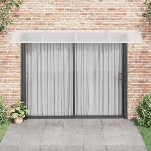 Toit de porte gris transparent 350 x 75 cm polycarbonate auvent extérieur