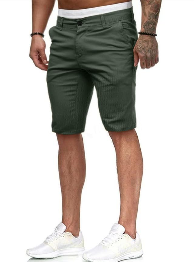 Image of HUNGSON Mens Slim Fit Shorts Stretch Chino Short Pants