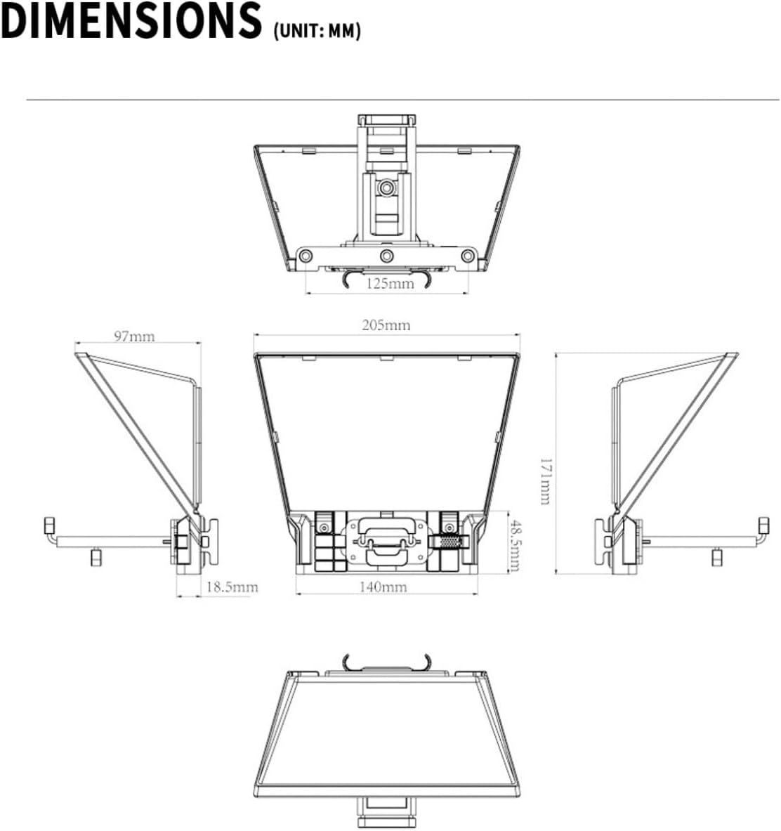 FEELWORLD TP2A Bluetooth remote control with labeled functions