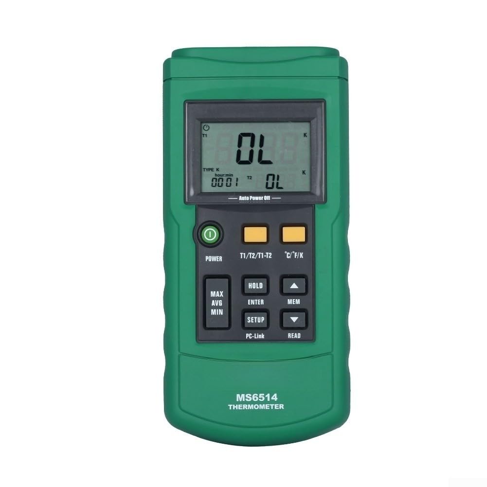 Termómetro digital registrador de datos probador de doble canal con interfaz USB para termopares K J T E R S N, lector de sonda de alta temperatura para horno de laboratorio,