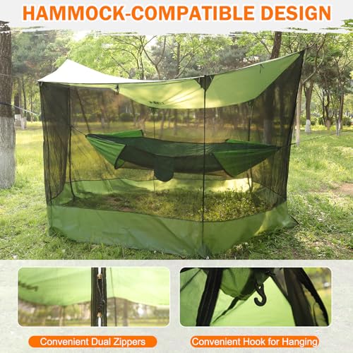 Screen House for Hammock, AYAMAYA Large Size 18 x 11 FT Screen Tents Camping Tarp with Mosquito Net, Portable Hammock Tent Rainfly with Bug Net for Picnics Backyards Backpacking Camping - image 5