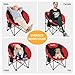 KingCamp Foldable Saucer Moon Lounge Chair with Cupholder Storage Pocket for Indoor Home or Outdoor Camping and Tailgating Use, Black/Red