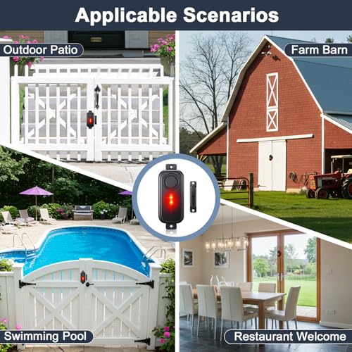 HAPYTHDA Door Alarm, Window Alarm Sensors, Door Alarms for Kids Safety, Door Chimes When Door Opens, Magnetic Security Sensor