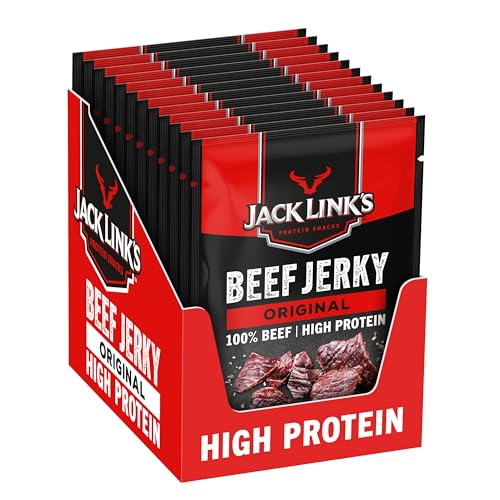 Jack Link's Beef Jerky, Original Flavour High Protein Meat Snack, Multipack Box of 12 x 25g Packs - Image 6