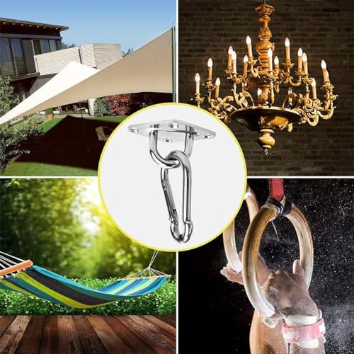 Suinga - Befestigungszubehör für rechteckige Sonnensegel. Enthält: 4 Wandbefestigungen, 2 Karabinerhaken und 2 Spanngurte