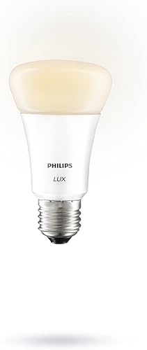 Philips Hue Lux A19 Foco de luz LED inteligente equivalente a 60 vatios, regulable (compatible con Alexa, Apple HomeKit y Google Assistant).