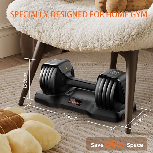 1PC Hanteln Hantelset - Bonvork 5-in-1 Gewichtssets mit Antischlottender Texturen-Griff für Training & Fitness, 1-Sekunden-Einstellbare Gewichte mit Gusseisen (12.5, Kilogramm) – Bild 6