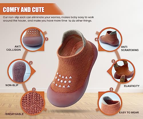 Image of Baby Sock Shoes Boys Girls First Walking Shoes Non-Slip Slippers Soft Sole Sneakers Toddler Infant Babygirl