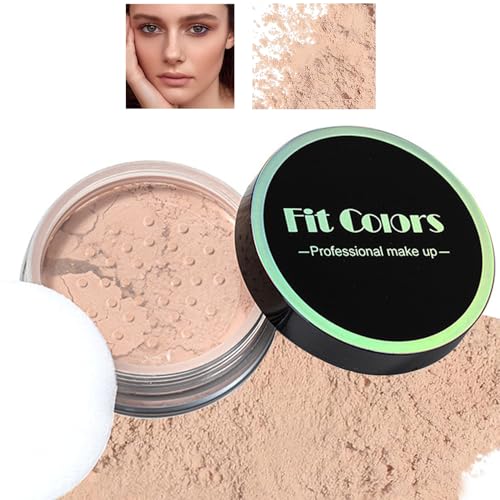 Loose Face Powder - Face Setting Powder with Puff/Matte Finish & Oil Absorbing & Lightweight - Makeup Face Powder for All Skin Types (02 Natural)