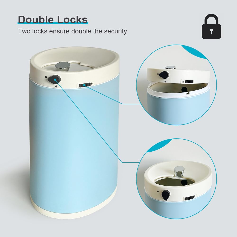 Diaper Pail, Steel Diaper Trash Can, Baby Registry Must Haves, 15 Liter/ 4 Gallon Odor Locking Diaper Disposal Bin with Removal Inner Liner, Blue