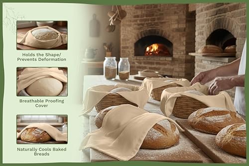 Image of Beige Flour Sack Tea Towels - 100% Organic Cotton, 5 Pack, 27 inchx27 inch, Highly Absorbent Beige Dish Towels - Versatile Lint-Free Kitchen Towels for Baking - Customizable and Easy to Embroider (5 Pack)